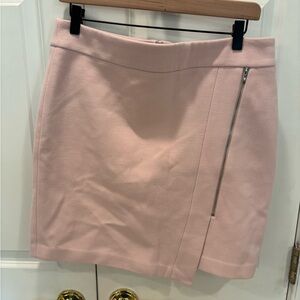 NWT White House Black Market Pink Asymmetrical Zip Mini Skirt 8